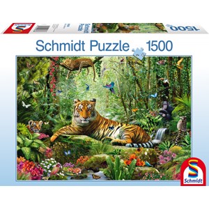 Schmidt Spiele (58188) - Adrian Chesterman: "Jungle Tigers" - 1500 pièces