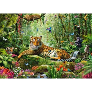 Schmidt Spiele (58188) - Adrian Chesterman: "Jungle Tigers" - 1500 pièces