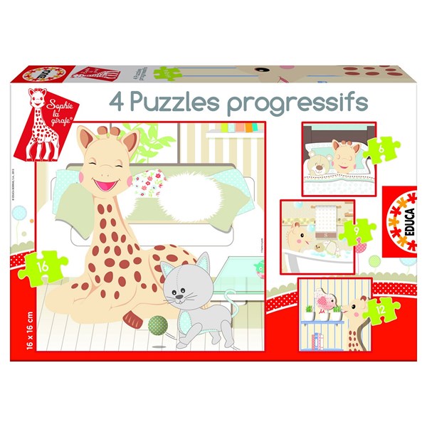 Educa (15491) - "Sophie la girafe" - 6 9 12 16 pièces