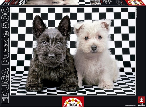 Educa (15508) - "Black and White Terriers" - 500 pièces