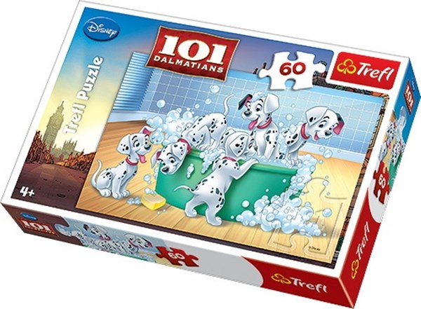 Trefl (17154) - "The 101 Dalmatians, In the Bath" - 60 pièces