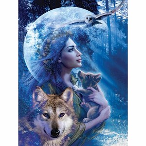 Ravensburger (15414) - "Entre femme et loup" - 1000 pièces