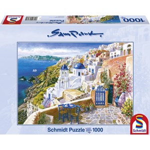 Schmidt Spiele (58560) - Sam Park: "Vue de Santorin" - 1000 pièces