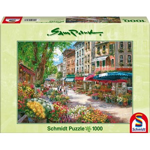 Schmidt Spiele (58561) - Sam Park: "Paris, le marché aux fleurs" - 1000 pièces
