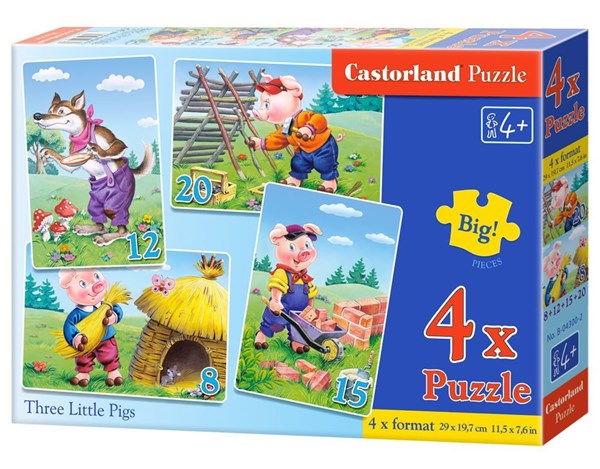Castorland (B-04300) - "The 3 Little Pigs" - 8 12 15 20 pièces