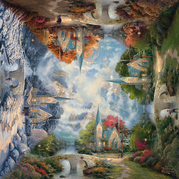 Schmidt Spiele (59295) - Thomas Kinkade: "Chapelle en montagne" - 1000 pièces
