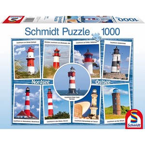 Schmidt Spiele (58187) - "The most beautiful lighthouses" - 1000 pièces