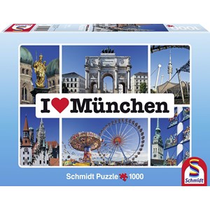 Schmidt Spiele (59284) - "I love München" - 1000 pièces