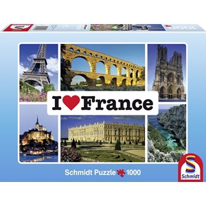 Schmidt Spiele (59282) - "I love France" - 1000 pièces