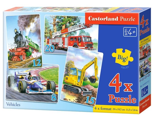 Castorland (B-04089) - "4 Vehicles" - 8 12 15 20 pièces