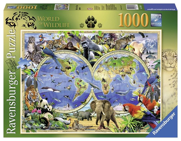 Ravensburger (19385) - Howard Robinson: "World of Wildlife" - 1000 pièces
