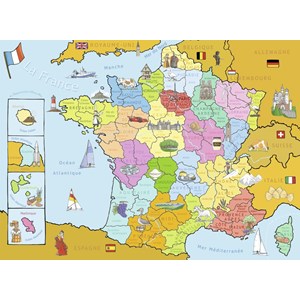 Nathan (86933) - "Map of France" - 250 pièces