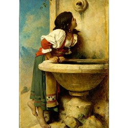 Grafika (00453) - Leon Bonnat: "Fille Romaine à la Fontaine, 1875" - 1000 pièces