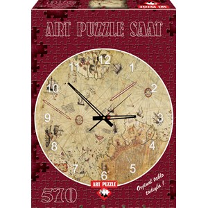 Art Puzzle (4297) - "Puzzle Horloge, Carte de Piri Reis" - 570 pièces