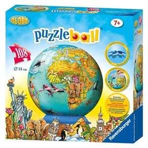 Ravensburger (12212) - "Puzzleball Globe" - 108 pièces