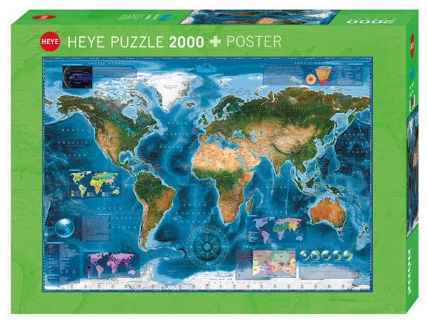 Heye (29797) - Rajko Zigic: "Carte Satellite du Monde" - 2000 pièces
