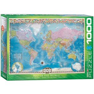 Eurographics (6000-0557) - "Map of the World with Flags" - 1000 pièces