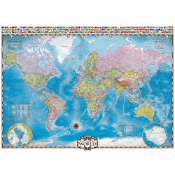 Eurographics (6000-0557) - "Map of the World with Flags" - 1000 pièces