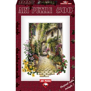 Art Puzzle (4189) - "Jolie Ruelle d'un Petit Village Fleuri" - 500 pièces