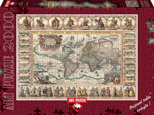 Art Puzzle (4711) - "Vieille Carte du Monde" - 2000 pièces