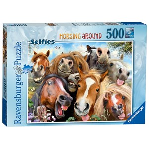 Ravensburger (14695) - "Selfies, Horsing Around" - 500 pièces