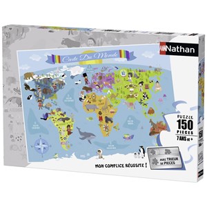 Nathan (86806) - "Carte du Monde" - 150 pièces