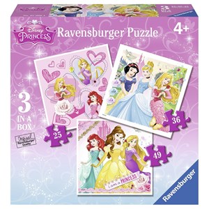 Ravensburger (07008) - "Disney Princess" - 25 36 49 pièces
