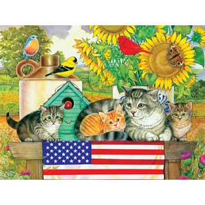 SunsOut (71988) - Amy Rosenberg: "Patriotic Kittens" - 300 pièces