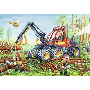 Ravensburger (07802) - "Tractopelle et Tracteur Forestier" - 24 pièces