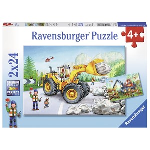 Ravensburger (07802) - "Tractopelle et Tracteur Forestier" - 24 pièces
