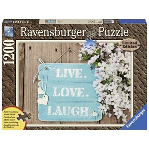 Ravensburger (19913) - "Wood Finish, Live, Love, Laugh" - 1200 pièces