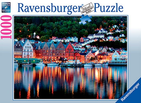 Ravensburger (19715) - "Bergen, Norvège" - 1000 pièces