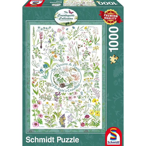 Schmidt Spiele (59568) - "The Flowers and Plants of Britain's Coastline" - 1000 pièces