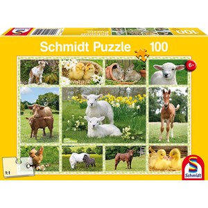 Schmidt Spiele (56194) - "Bébés Animaux de la Ferme" - 100 pièces
