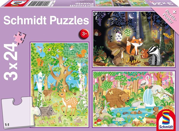 Schmidt Spiele (56220) - "Animals of the Forest" - 24 pièces