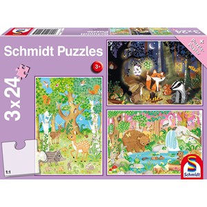 Schmidt Spiele (56220) - "Animals of the Forest" - 24 pièces