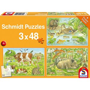 Schmidt Spiele (56222) - "Animaux de la Ferme" - 48 pièces