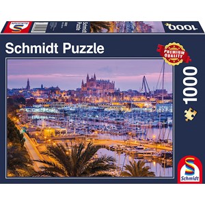 Schmidt Spiele (58302) - "La Vieille Ville et le Port, Palma de Majorque" - 1000 pièces