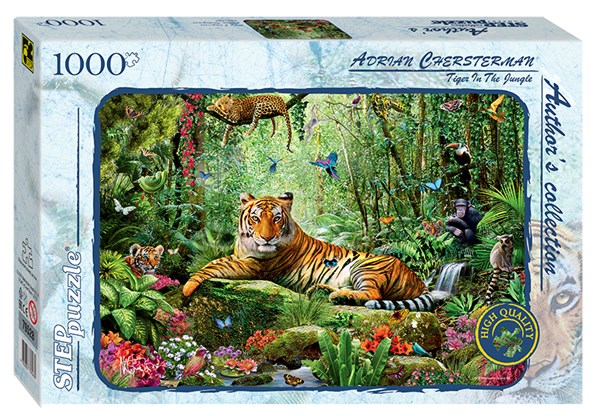 Step Puzzle (79528) - "Tigre dans la jungle" - 1000 pièces