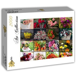 Grafika (T-00520) - "Collage, Bouquets de Fleurs" - 2000 pièces