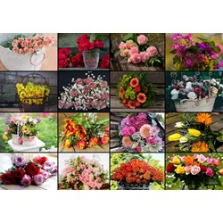 Grafika (T-00521) - "Collage, Flowers" - 1500 pièces