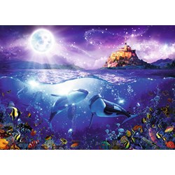 Ravensburger (19791) - "Baleines au Clair de Lune" - 1000 pièces