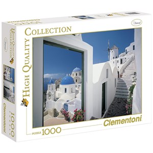 Clementoni (39163) - "Little Greek Street, Santorini" - 1000 pièces
