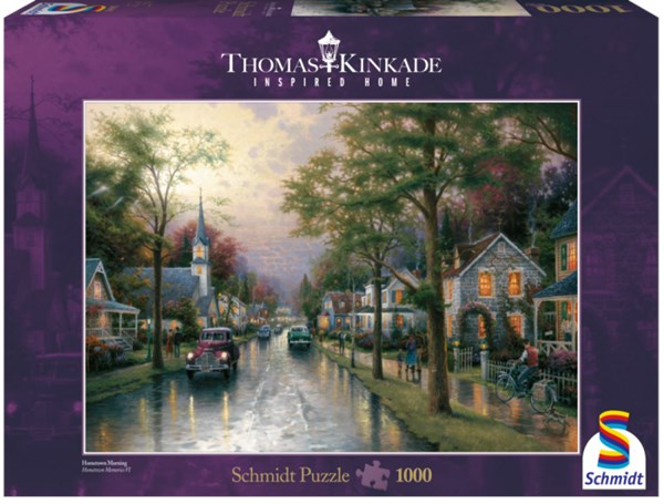 Schmidt Spiele (58441) - Thomas Kinkade: "Le réveil du village" - 1000 pièces