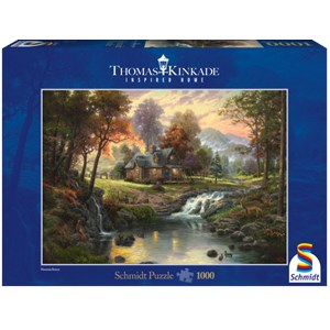 Schmidt Spiele (58445) - Thomas Kinkade: "Chalet sur le ruisseau" - 1000 pièces