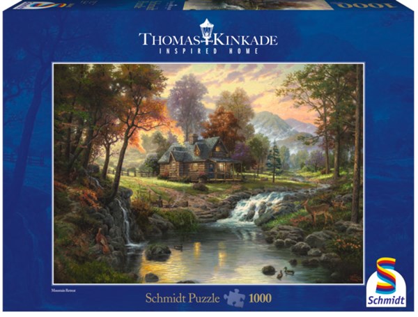 Schmidt Spiele (58445) - Thomas Kinkade: "Chalet sur le ruisseau" - 1000 pièces