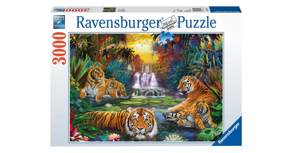 Ravensburger (170579) - Tigers at the Waterhole - 3000 pièces