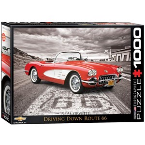 Eurographics (6000-0665) - "1959 Corvette - Driving Down Route 66" - 1000 pièces