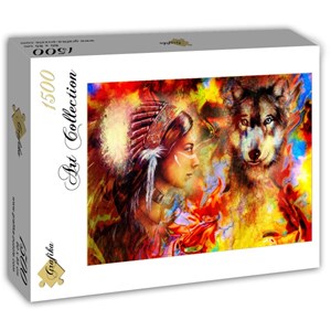 Grafika (T-00686) - "La Femme Indienne et le Loup" - 1500 pièces