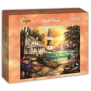 Grafika (T-00708) - Chuck Pinson: "Cottage by the Sea" - 1000 pièces